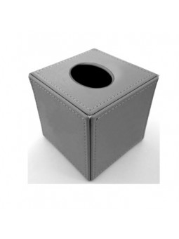Dispenser per veline cubo rivestito in ecopelle colore grigio