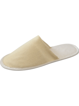 Pantofola eco monouso in cotone beige con suola in cartone – 29 cm