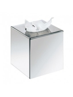 DISPENSER CUBO PER VELINE FACCIALI INTERCALATE IN ABS cromato 13X13X13 CM